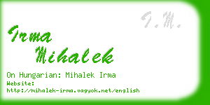 irma mihalek business card